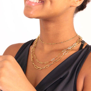 Gold Paperclip Chain Necklace- 3 sizes