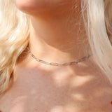 Silver Paperclip Chain Necklace- 3 sizes