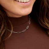 Silver Paperclip Chain Necklace- 3 sizes