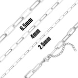 Silver Paperclip Chain Necklace- 3 sizes