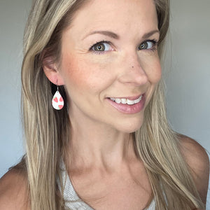 Strawberries Cork Teardrop Earrings